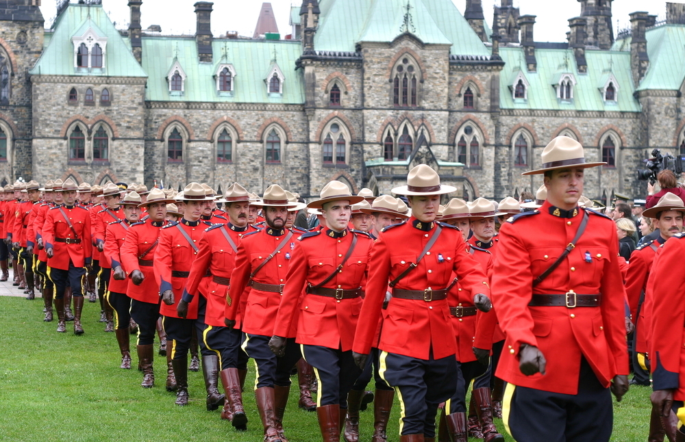 RCMP officers march in Canada’s capital Ottawa.